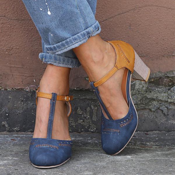 Dam Mary Janes Chunky Heel för Vår och Sommar 4