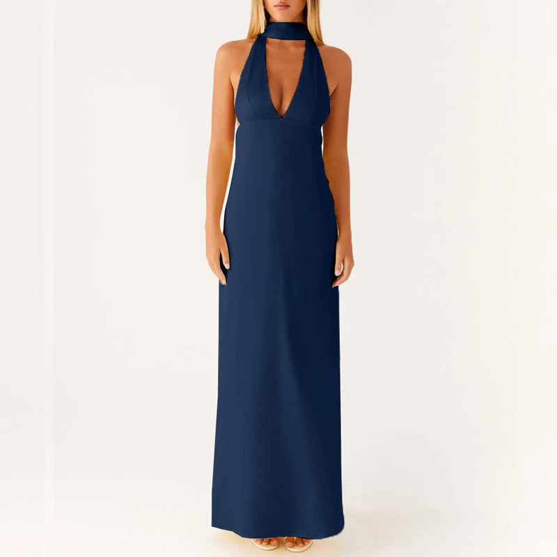 Dam Maxiklänning Boho Halter Neck Flödande Silhuett 3
