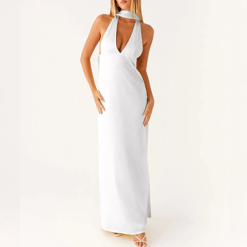 Dam Maxiklänning Boho Halter Neck Flödande Silhuett 8