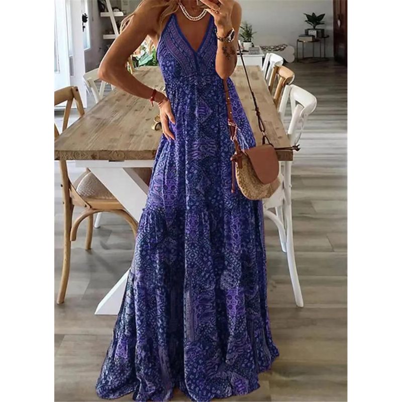 Dam Maxiklänning Boho Stil Trendig och Bekväm 1