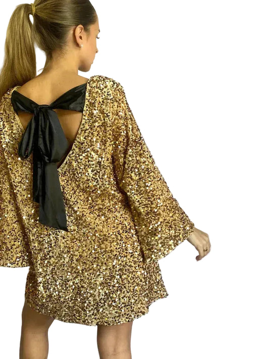Dam Midiklänning med Glitterdetaljer Feminin Stilfull Design 3