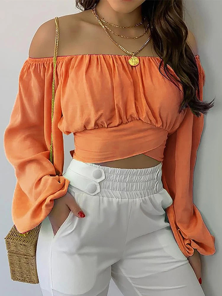 Dam Off Shoulder Blus Chic 2