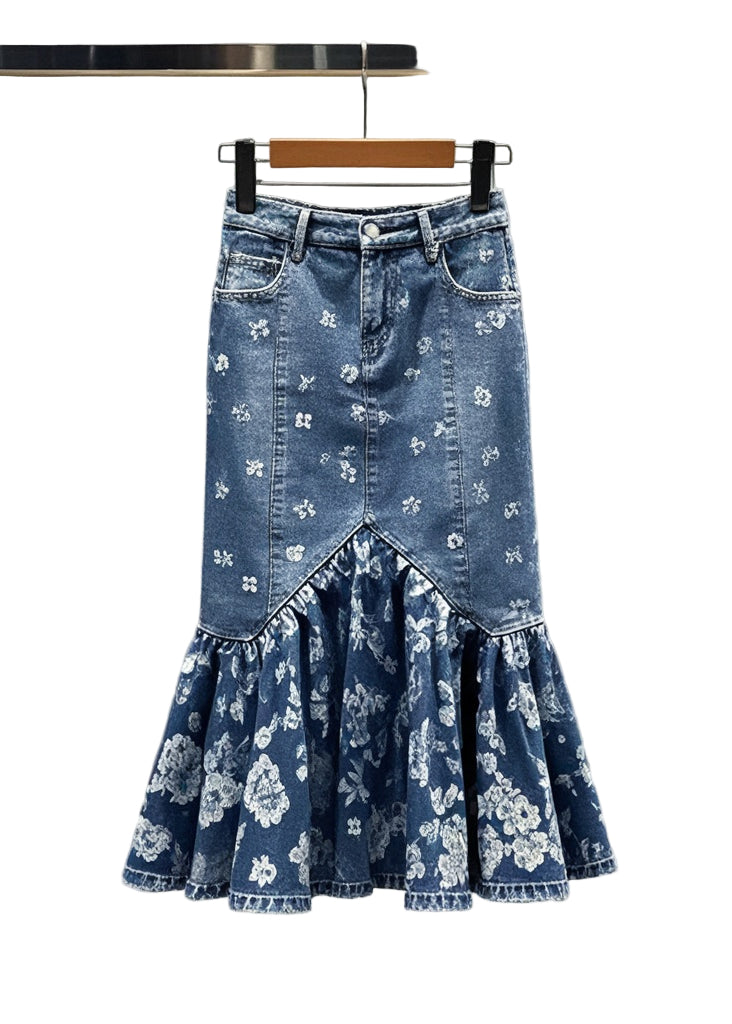 Dam Omslag Kjol Boho Stil Långkjol 0