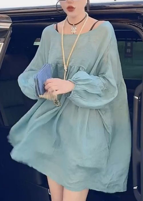 Dam Oversized Skjorta med O-ringad Hals och Spetsdetaljer 2