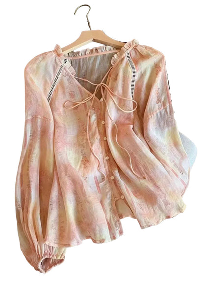 Dam Oversized Skjorta med Tryck Sommarstil 0