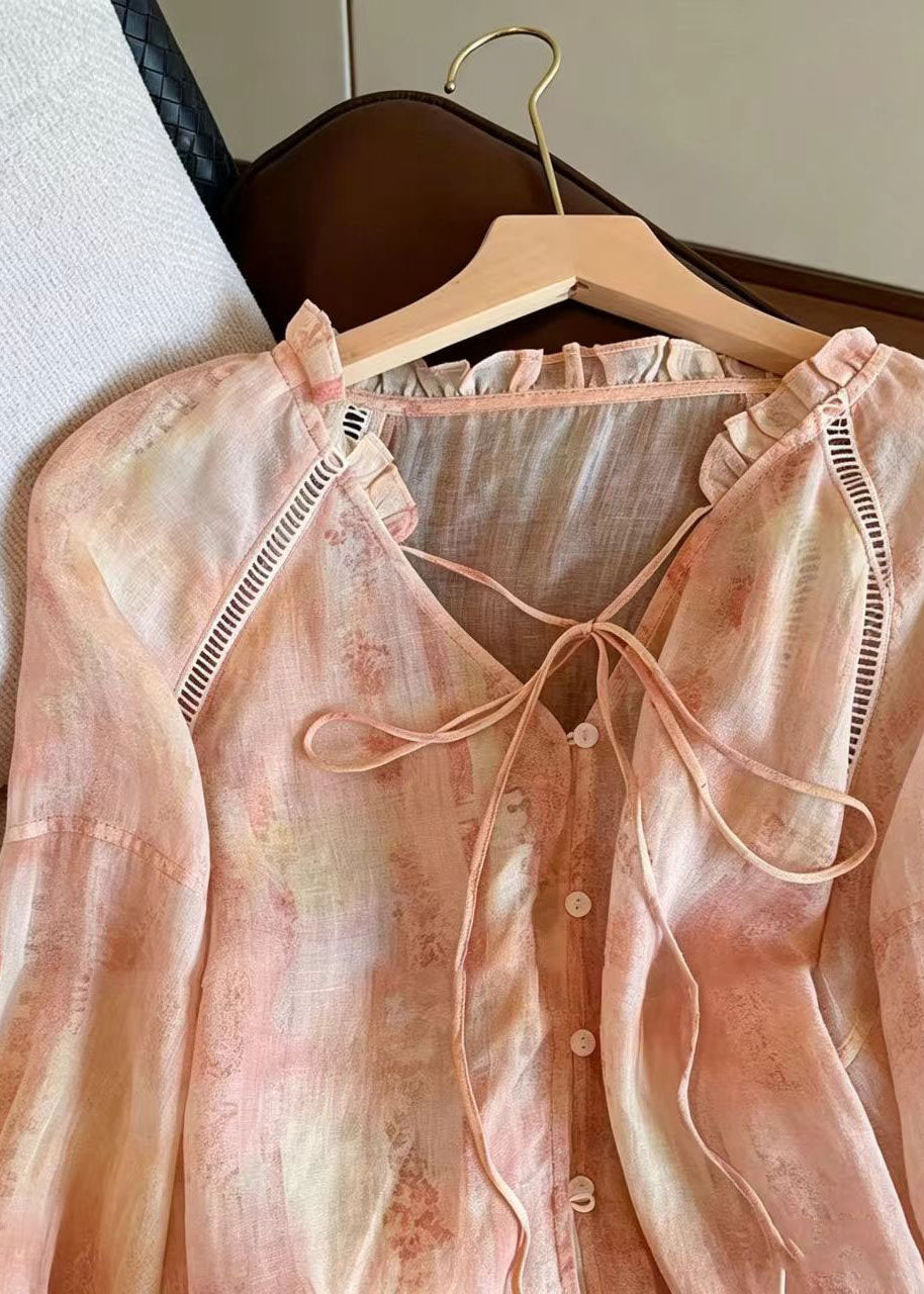 Dam Oversized Skjorta med Tryck Sommarstil 3