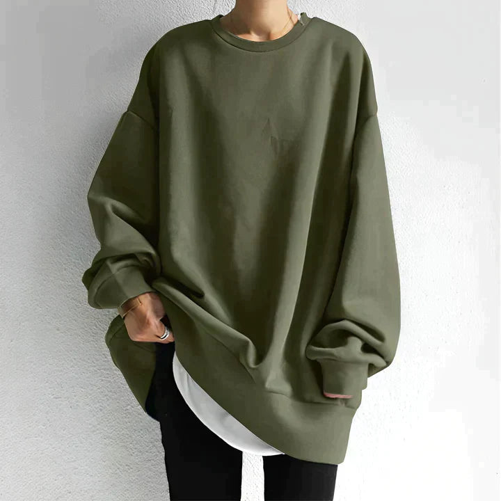 Dam Oversized Tröja Minimalistisk Mjuk Textil 2