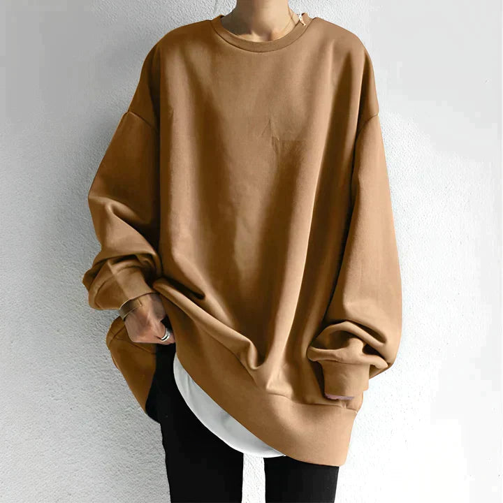 Dam Oversized Tröja Minimalistisk Mjuk Textil 3