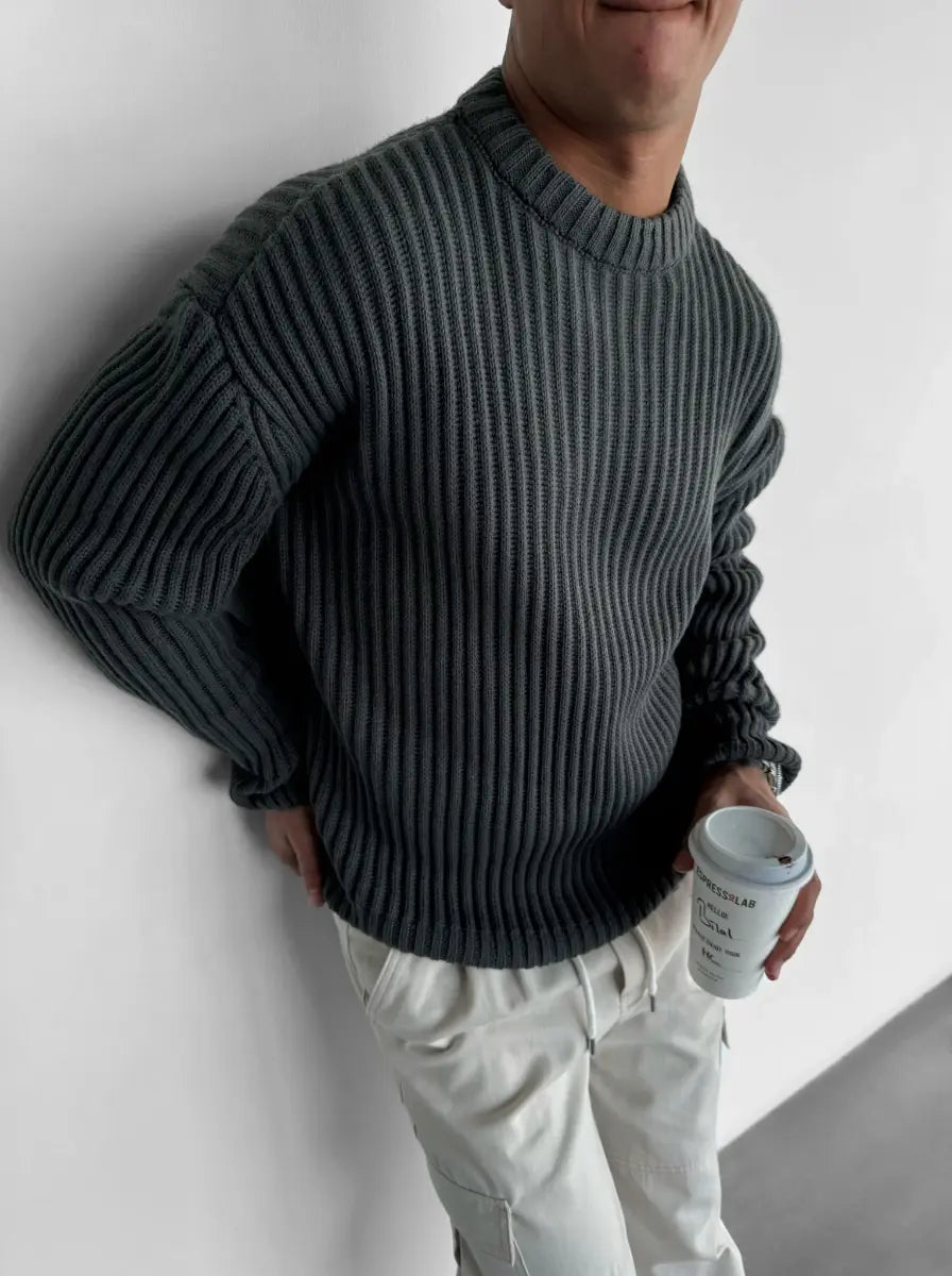 Dam Oversized Tröja Tungstickad 1