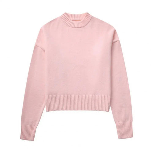 Dam Pullover Ribbstickad Stilren 0