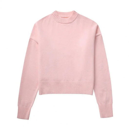 Dam Pullover Ribbstickad Stilren 0