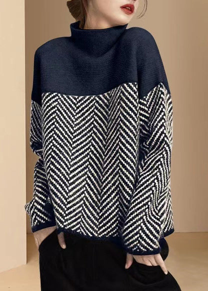 Dam Pullover med Hög Krage i Kaki 5