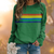 Dam Pullover med Regnbågsrandig Design 3