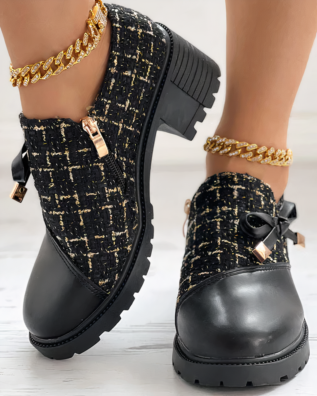 Dam Pumps med Bred Klack och Öppen Tå 5