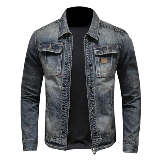 Dam Retro Denimjacka med Klassisk Stil 0
