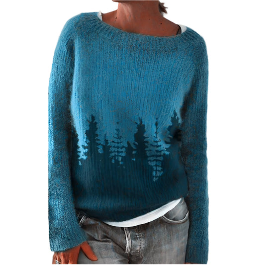 Dam Retro Pullover Klassisk Stil Material 0