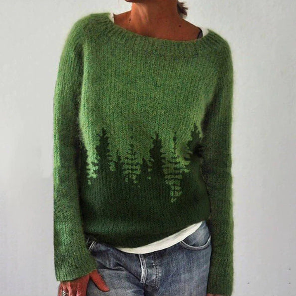 Dam Retro Pullover Klassisk Stil Material 1