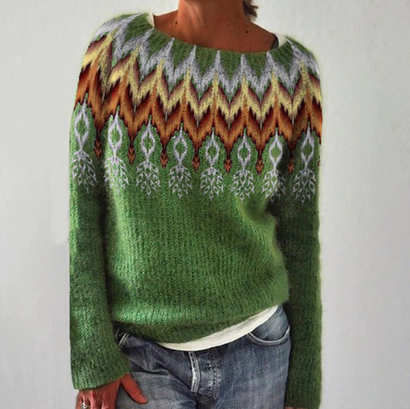 Dam Retro Pullover Klassisk Stil Material 4