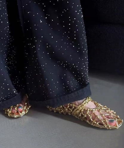 Dam Sandal Vävd Ihålig Med Spänne 4