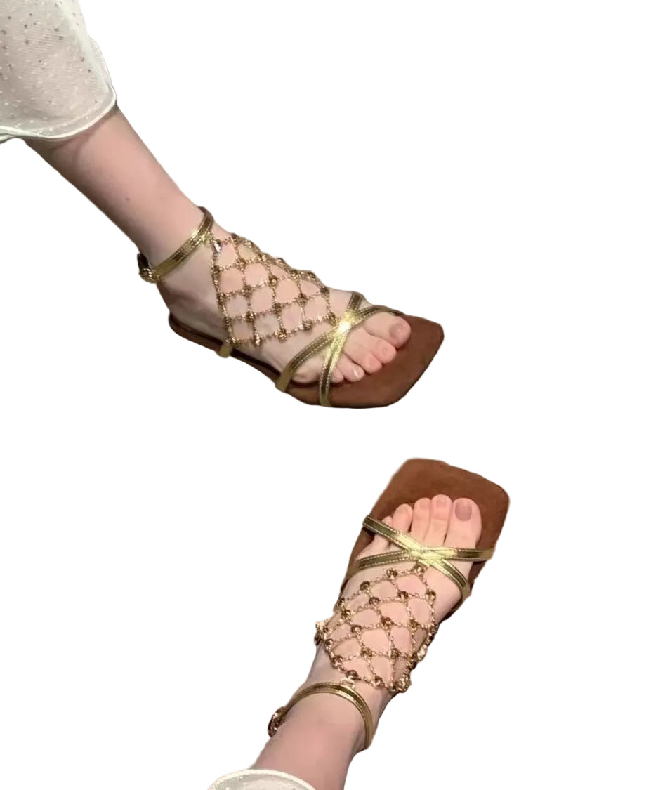 Dam Sandaler Chunky Häl Gnistrande Detaljer 0