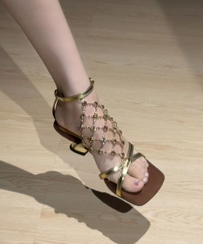 Dam Sandaler Chunky Häl Gnistrande Detaljer 4