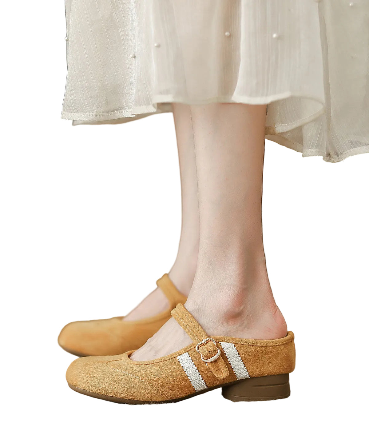 Dam Sandaler Chunky Heel med Spänne 1