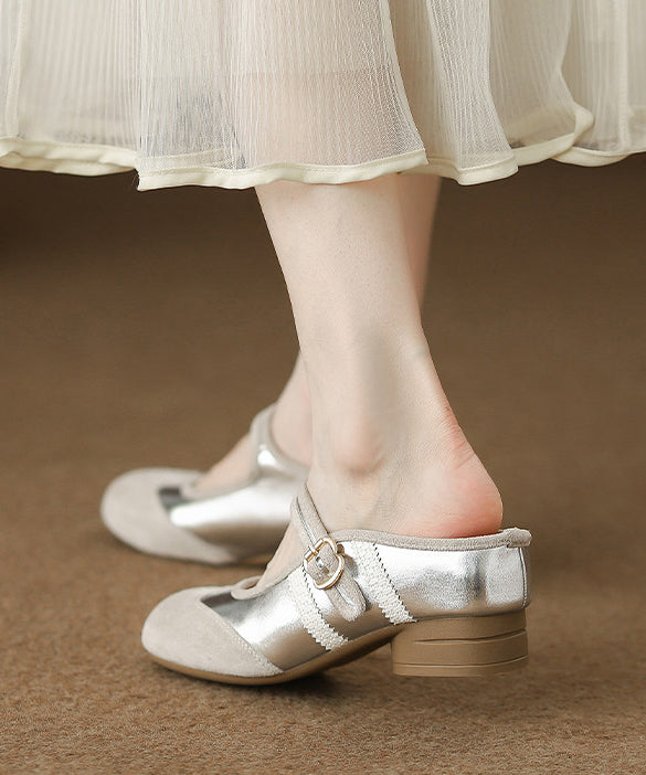 Dam Sandaler Chunky Heel med Spänne 4