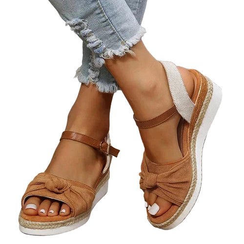 Dam Sandaler Espadrilles med Spänne och Knutdetalj 0