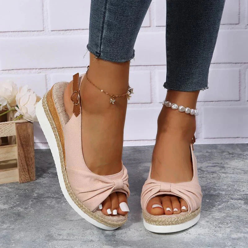 Dam Sandaler Espadrilles med Spänne och Knutdetalj 1