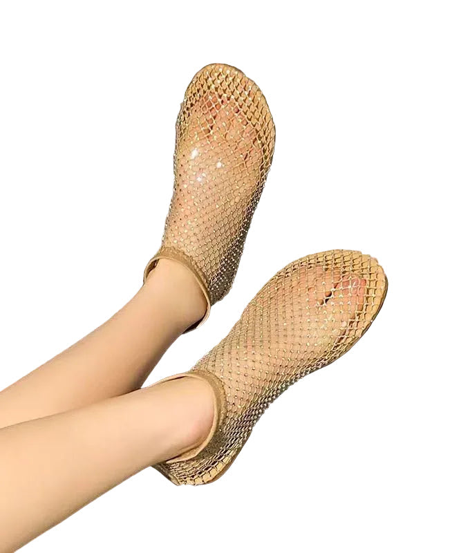 Dam Sandaler Med Mesh Detaljer och Platt Sula 1