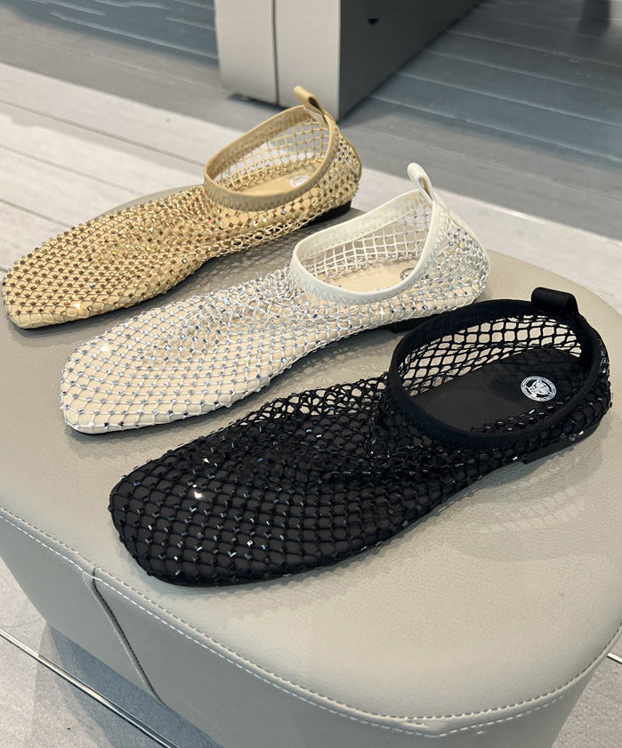 Dam Sandaler Med Mesh Detaljer och Platt Sula 2