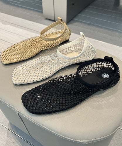 Dam Sandaler Med Mesh Detaljer och Platt Sula 2