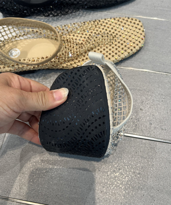 Dam Sandaler Med Mesh Detaljer och Platt Sula 3