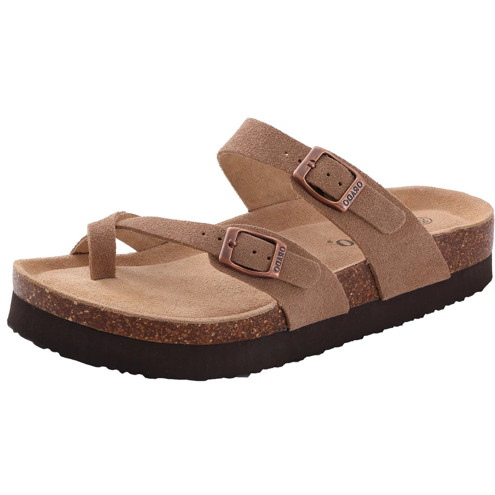 Dam Sandaler Mules med Justerbara Spännen och Kork Innersula 21