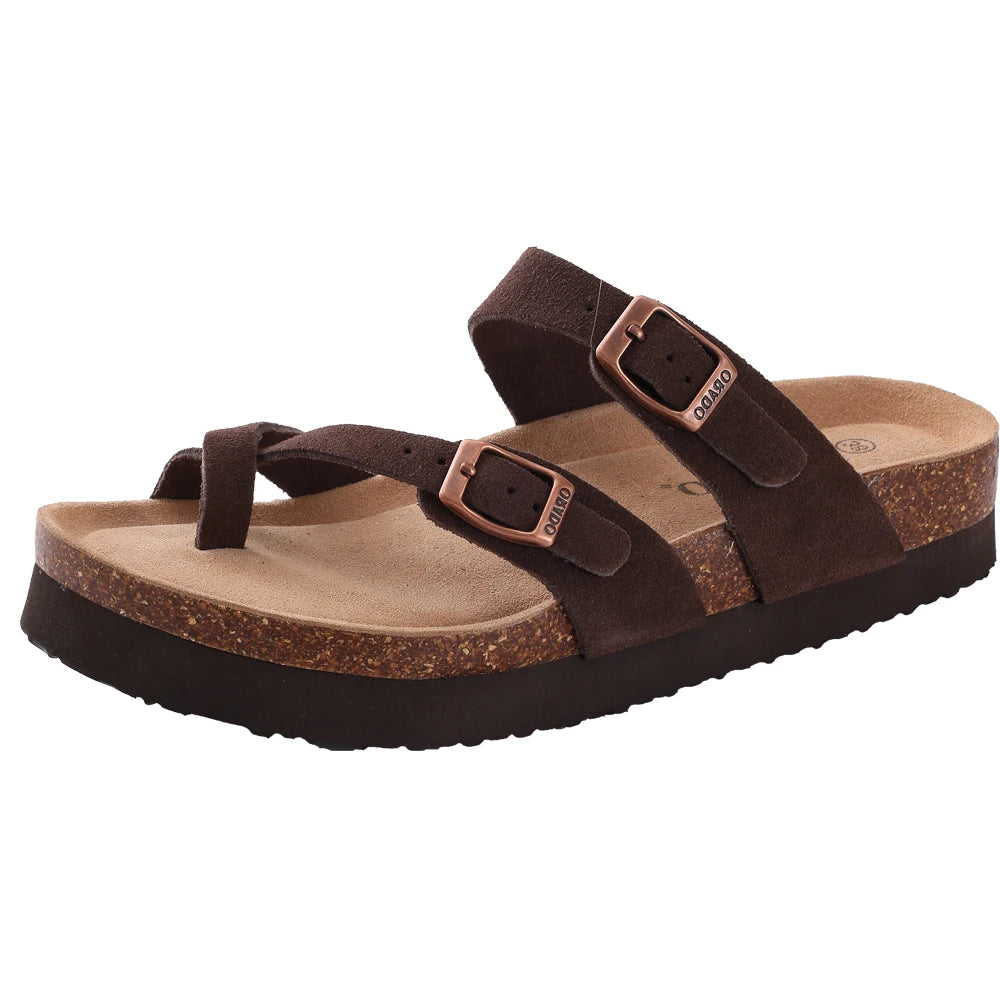 Dam Sandaler Mules med Justerbara Spännen och Kork Innersula 25