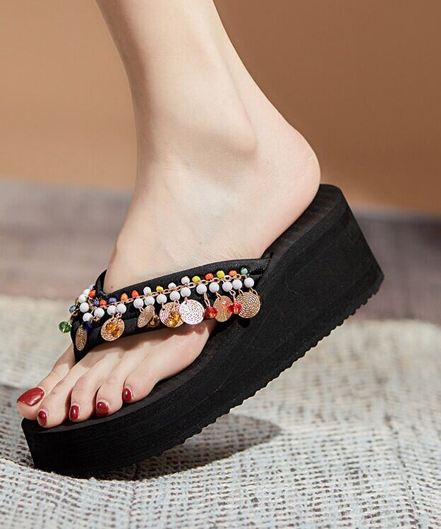 Dam Sandaler Plattform med Tofsar Retro Stil 3