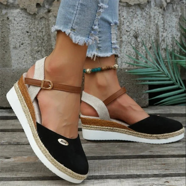 Dam Sandaler Stängd Tå Design med Hög Klack 1