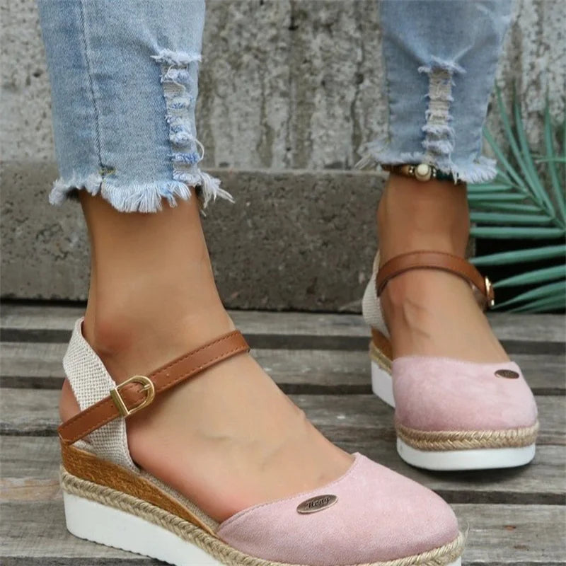 Dam Sandaler Stängd Tå Design med Hög Klack 3