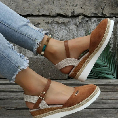 Dam Sandaler Stängd Tå Design med Hög Klack 4