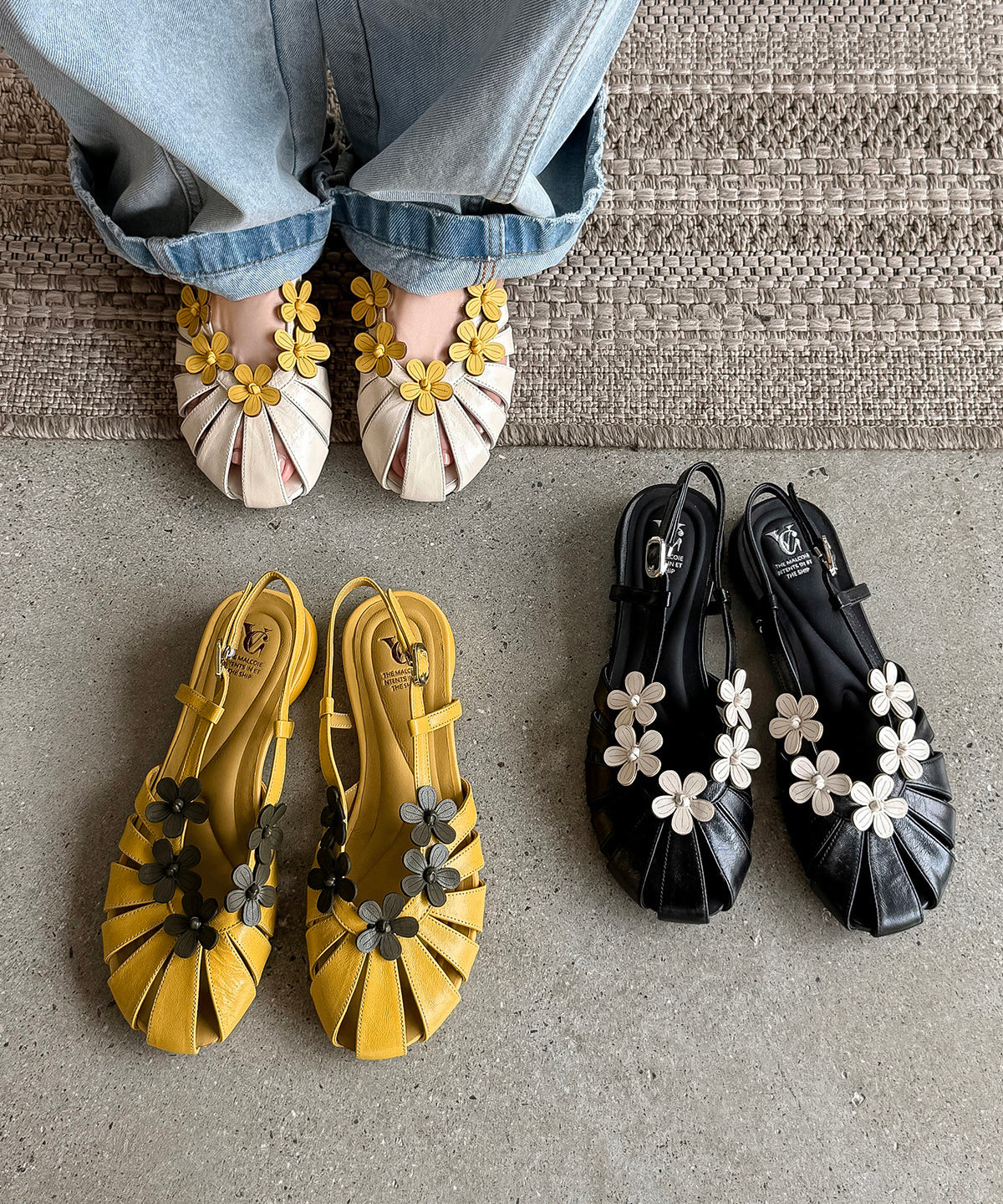 Dam Sandaler med Blommönster och Ihåligt Design 3