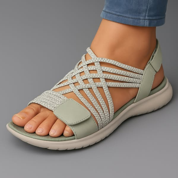 Dam Sandaler med Justerbar Rem och Rund Tåhätta 1