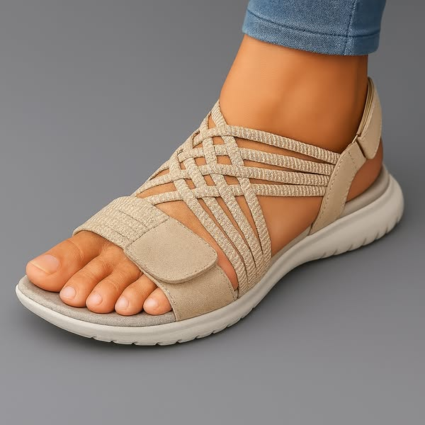 Dam Sandaler med Justerbar Rem och Rund Tåhätta 3