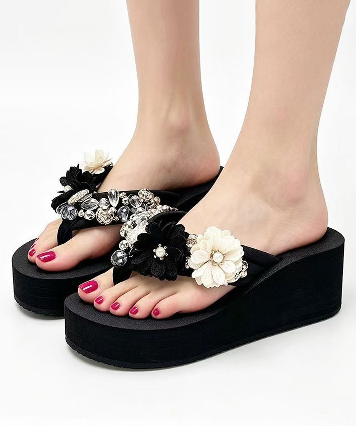 Dam Sandaler med Plattform och Blomdetalj 1