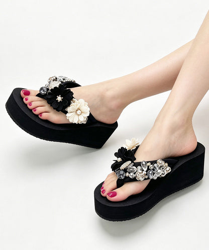 Dam Sandaler med Plattform och Blomdetalj 3