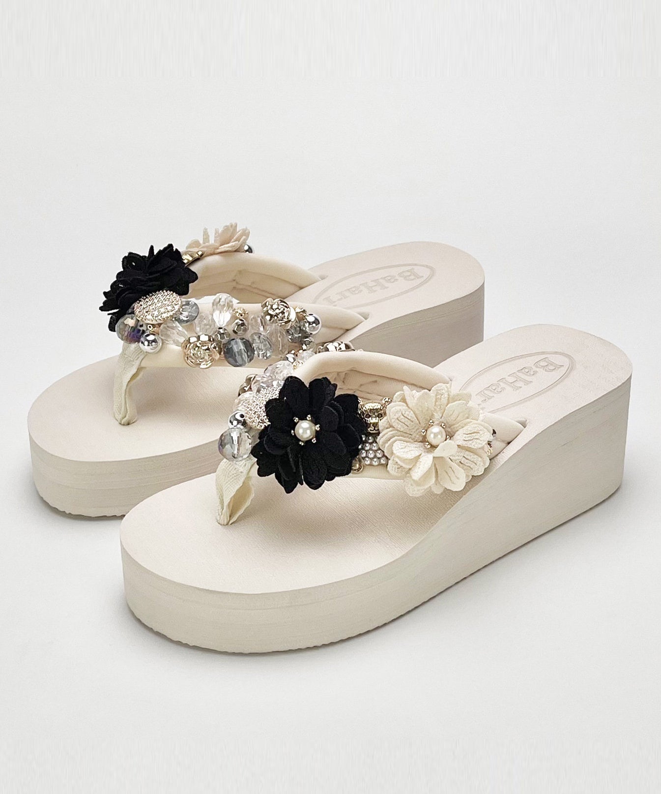 Dam Sandaler med Plattform och Blomdetalj 4