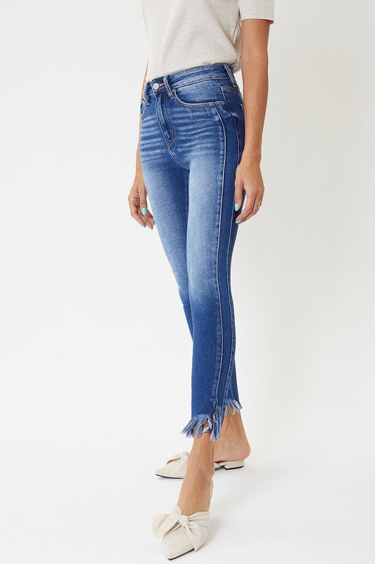 Dam Skinny Jeans Hög Midja med Detaljerad Söm 2