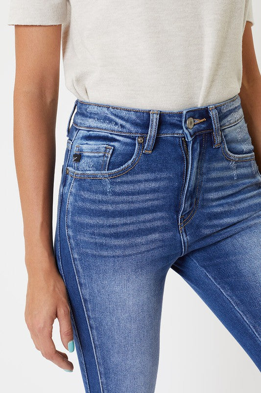 Dam Skinny Jeans Hög Midja med Detaljerad Söm 3