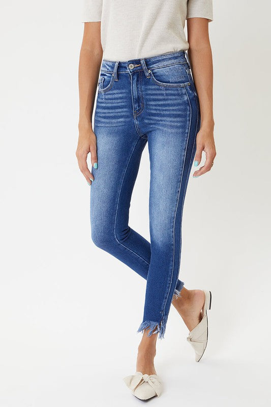 Dam Skinny Jeans Hög Midja med Detaljerad Söm 4
