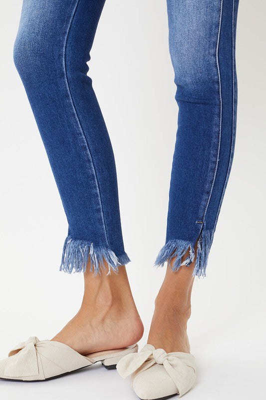 Dam Skinny Jeans Hög Midja med Detaljerad Söm 5
