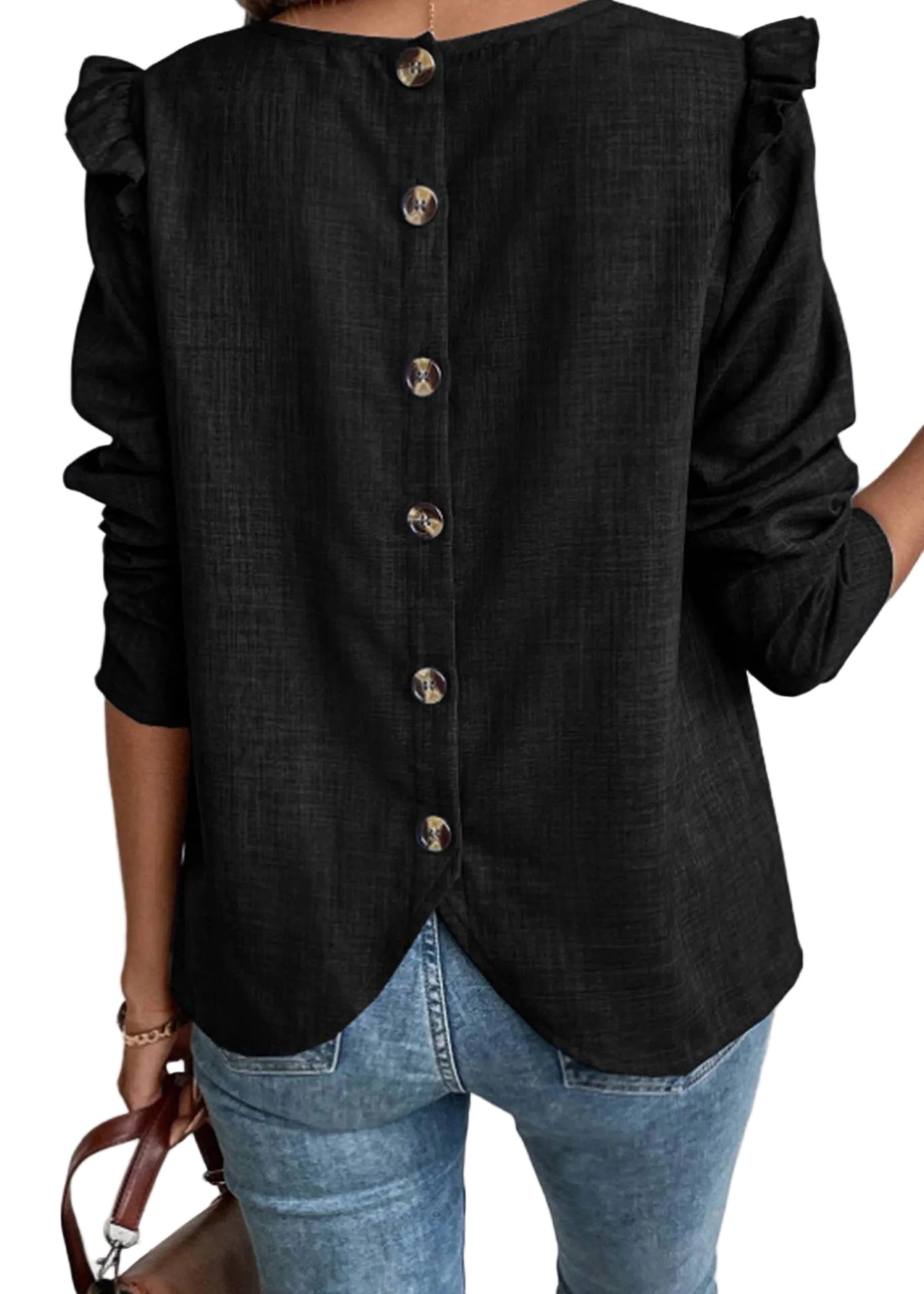 Dam Skjorta Långärmad Patchwork Stil 0